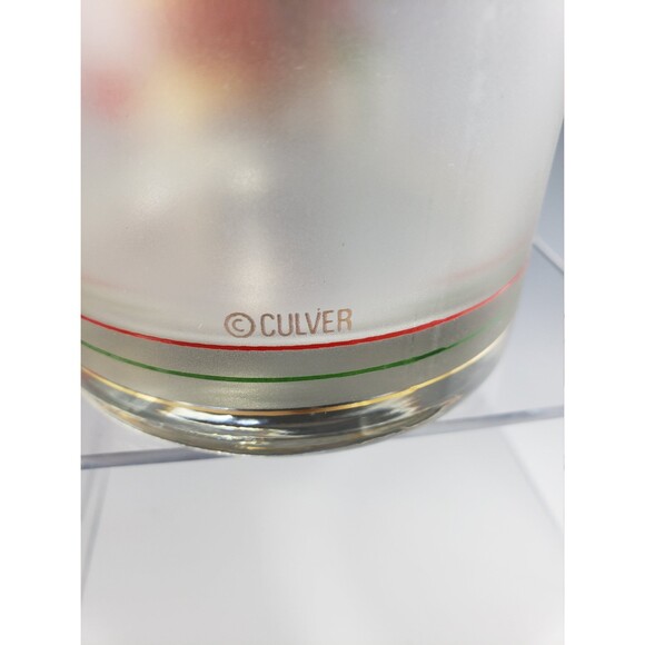 Culver Christmas Bear Whisky Glasses Set 2 Teddy 22K Gold Lowball Barware VTG - Picture 8 of 9